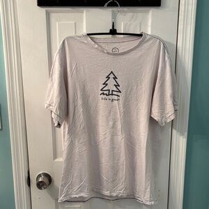 Life Is Good Men's Light Gray Tee with Tree Design